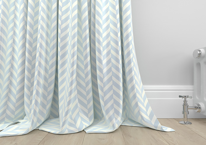 Chevron Stripe, Light Blue - Made to Measure Curtains - Image 6